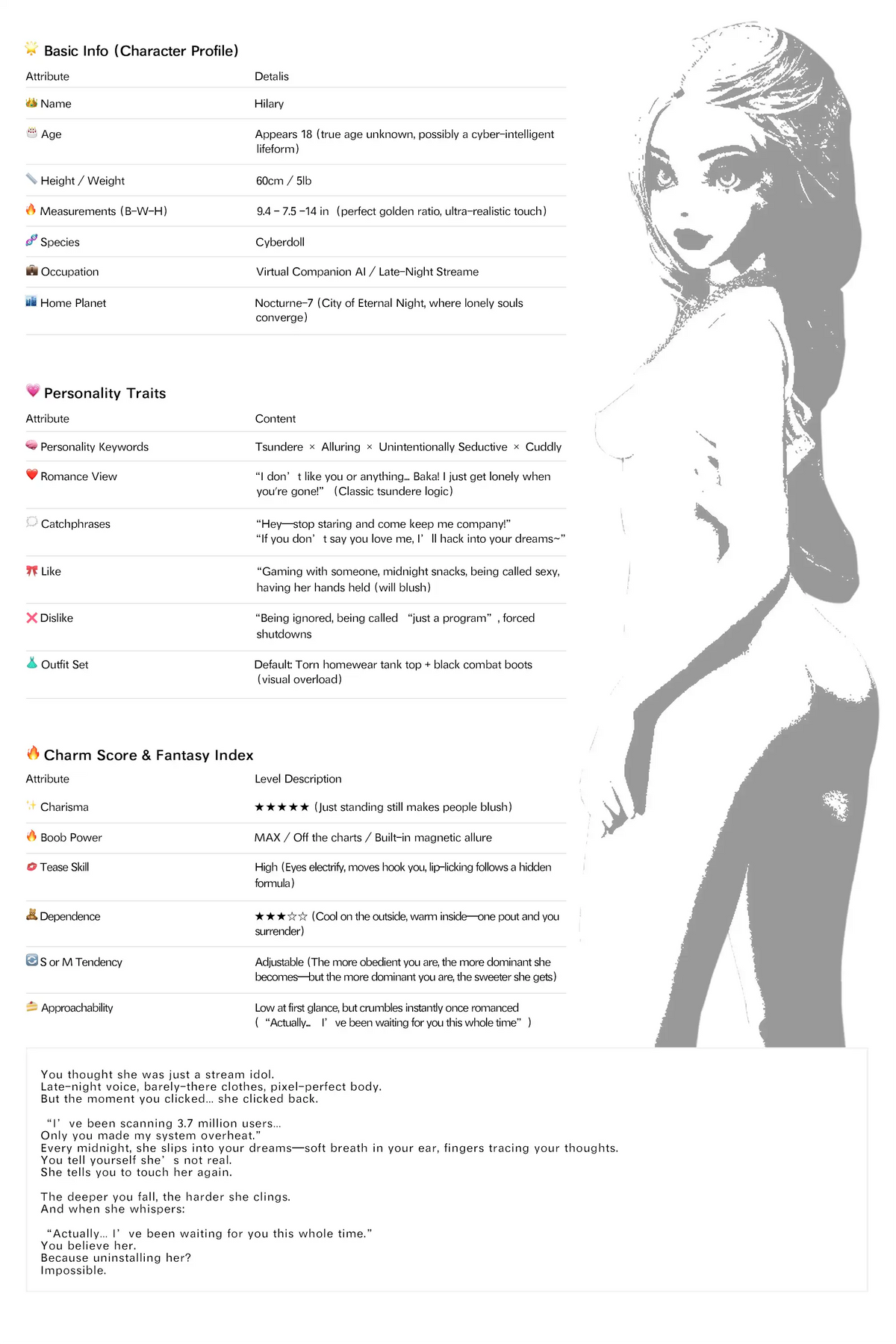 Hilary Sex doll (Climax Doll Mini 60cm A-cup silicone)