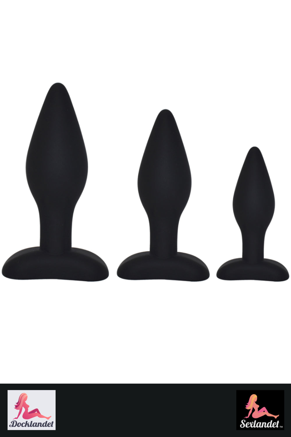 Klassischer Buttplug aus weichem Silikon – Set mit 3 Größen