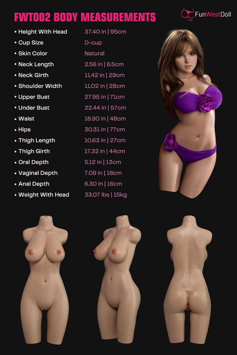 Lilien-Torso sexpuppe (FunWest Doll 95cm D-cup #036S Silikon)