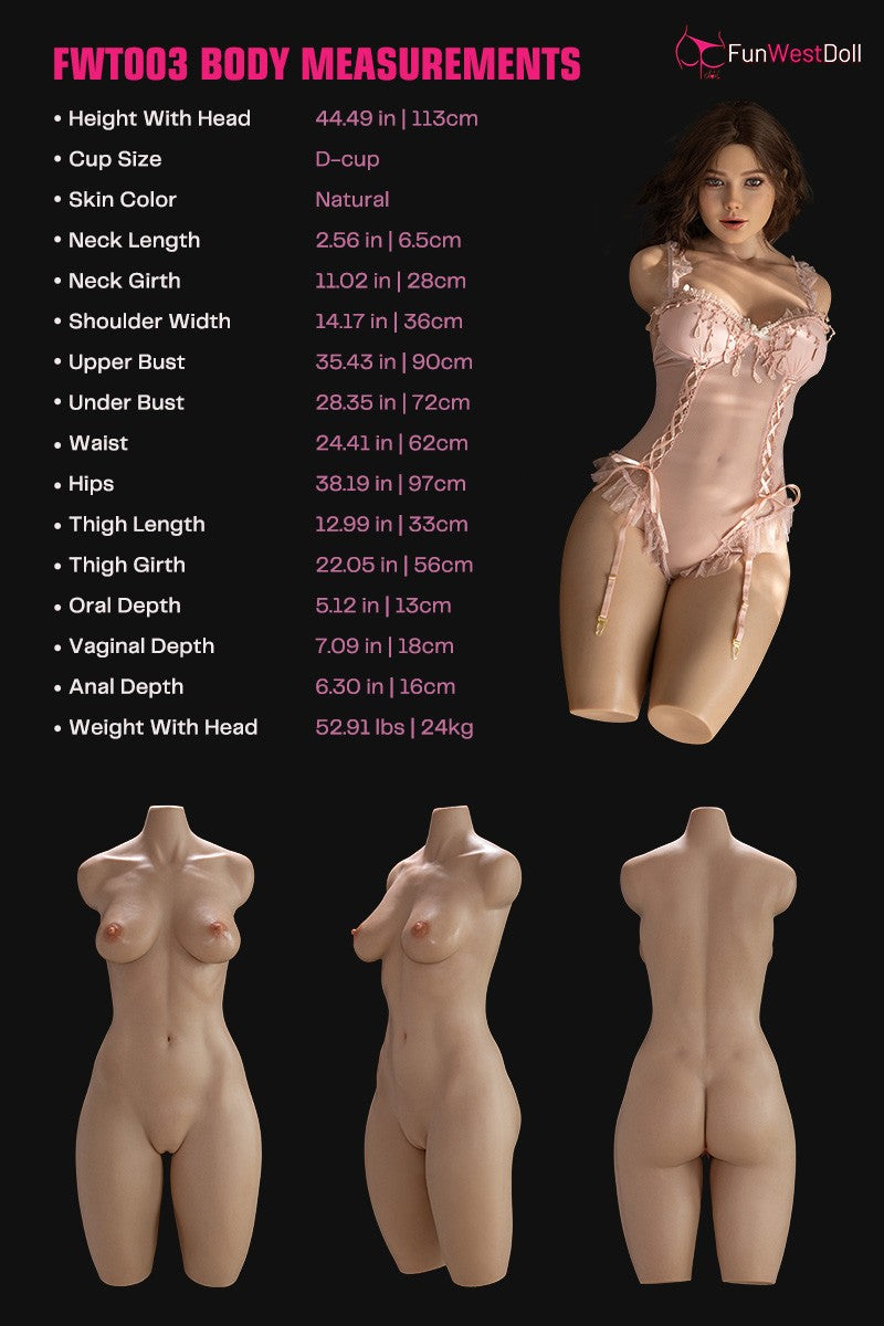 Rosentorso sexpuppe (FunWest Doll 113cm D-cup #043SJ Silikon)