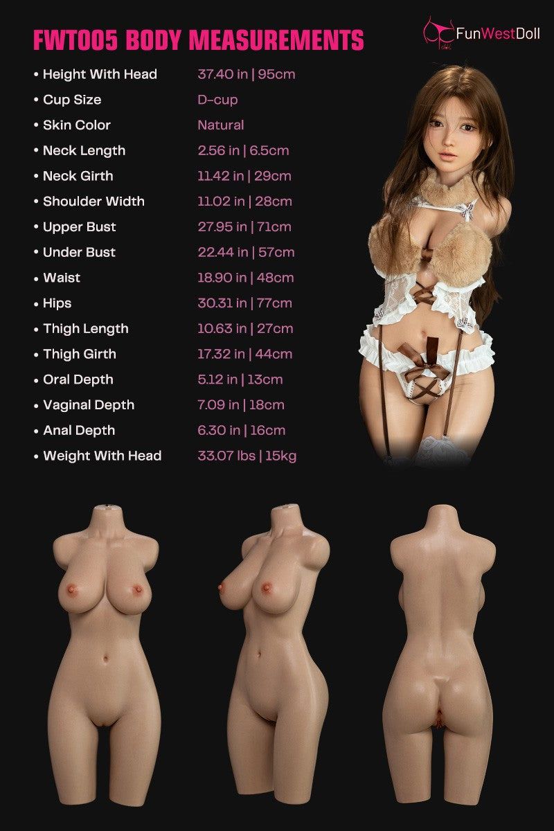 Amy Torso sexpuppe (FunWest Doll 95cm D-cup #041SJ Silikon)
