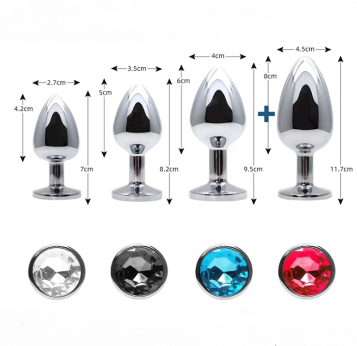 Buttplug aus Aluminium – Set mit 4 Größen