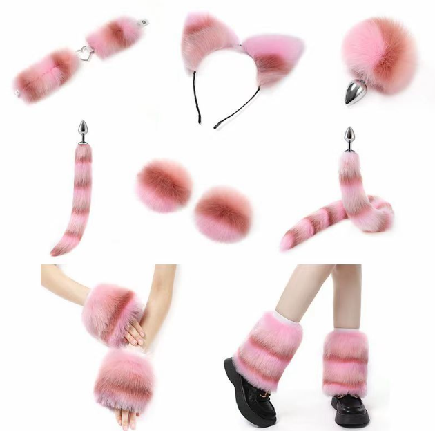 Furry Outfit aus buntem Fell (Set mit 11 Teilen)