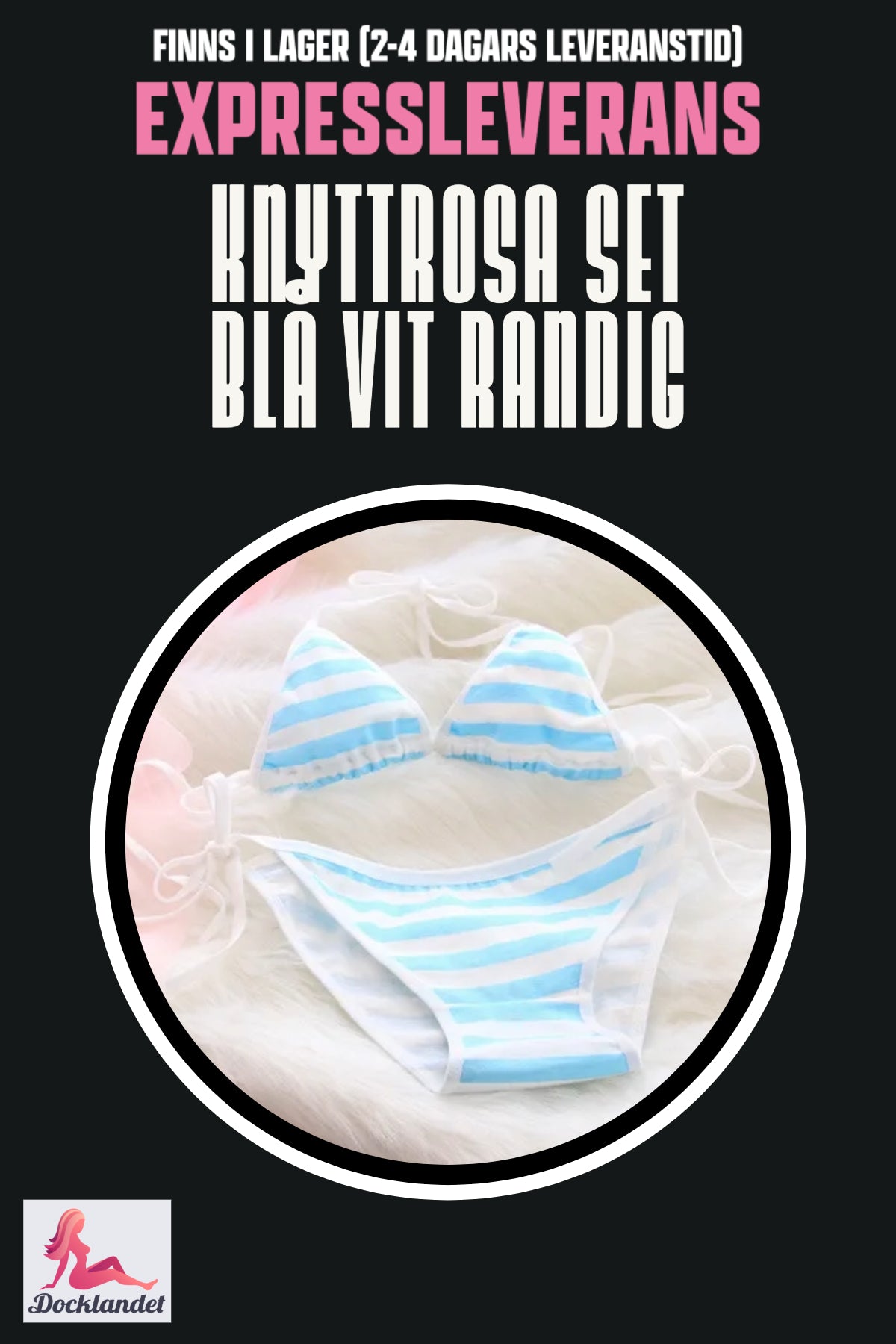 Tie rose and top too sex doll (Blue White, Striped)
